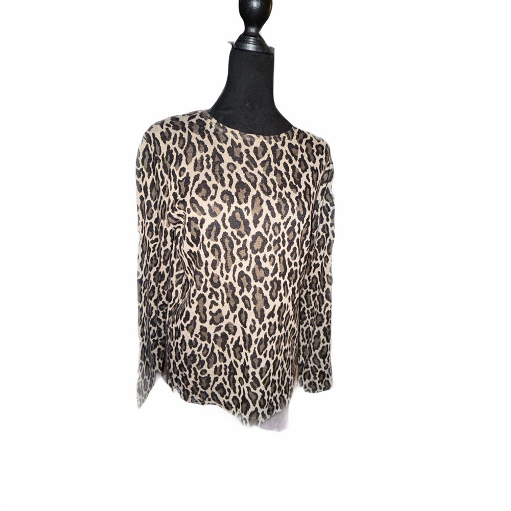 Cathy Daniels Leopard Print Long-Sleeve Top - Beige & Black